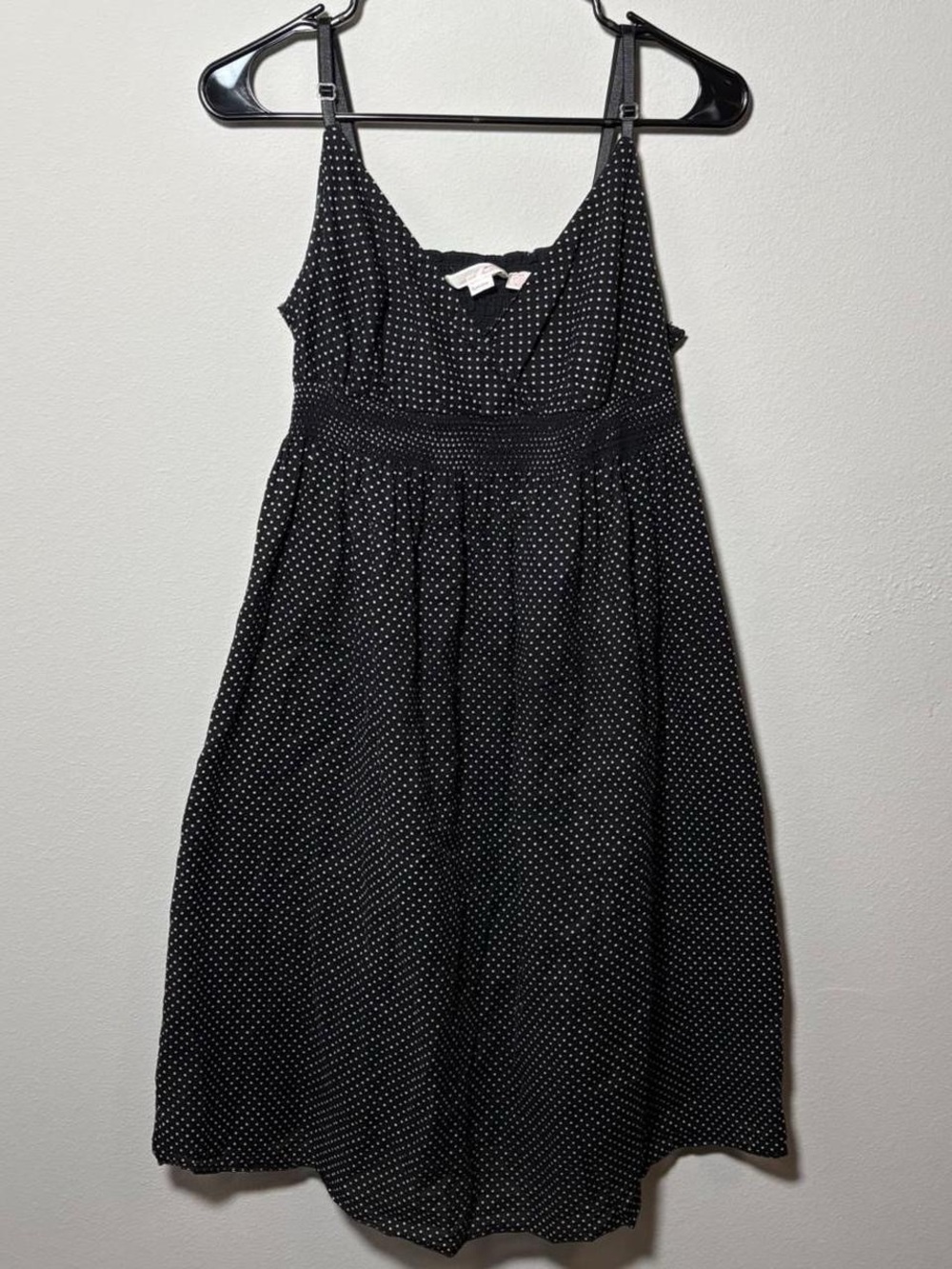 black and white polka dot lightweight flowy babydoll mini dress